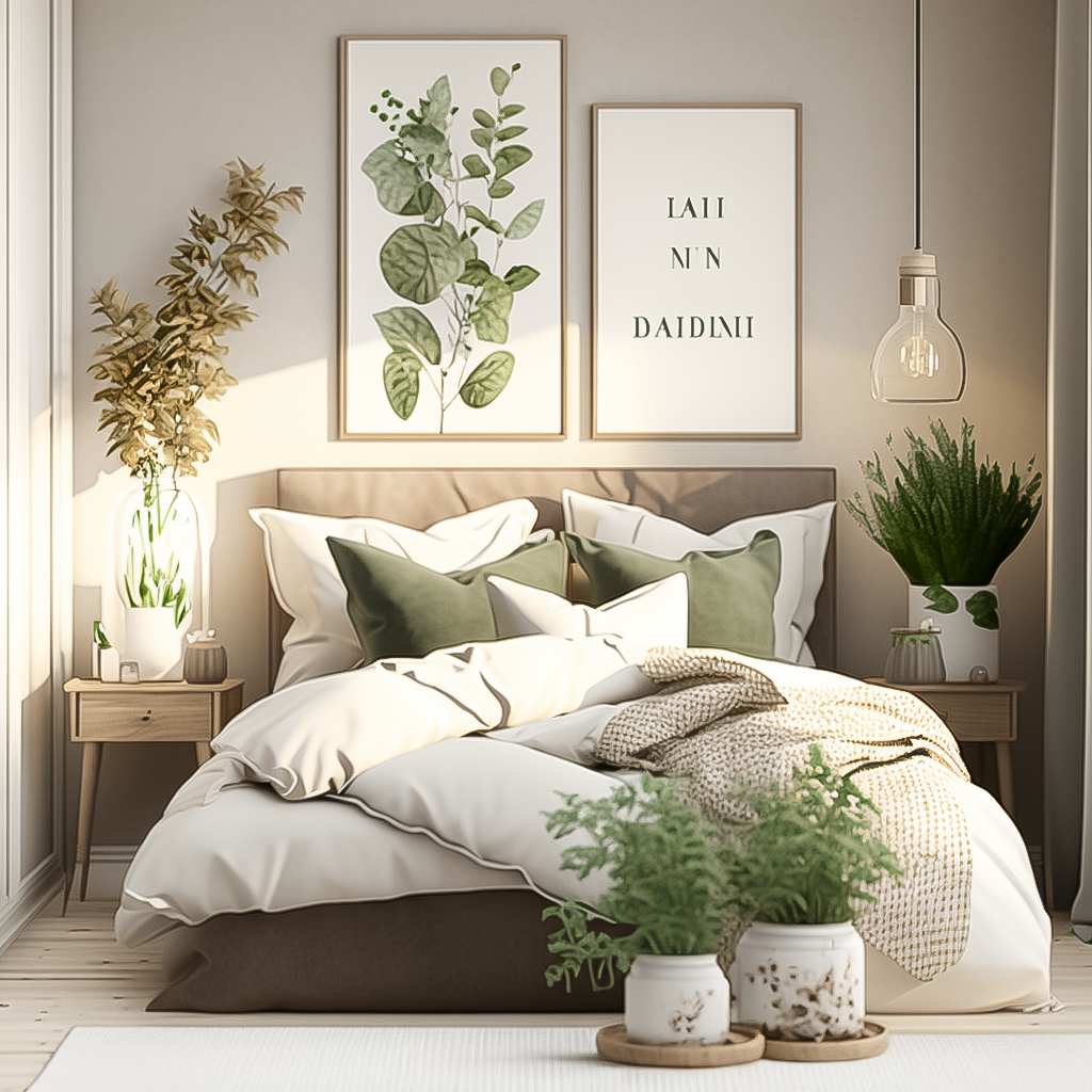 chambre scandinave tapis